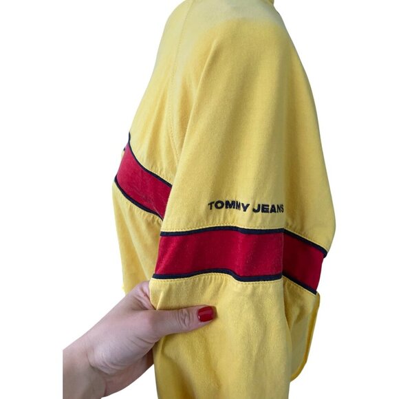 Tommy Hilfiger Y2K Baggy  Long Sleeve Cropped T Shirt Top Size M - Picture 3 of 6